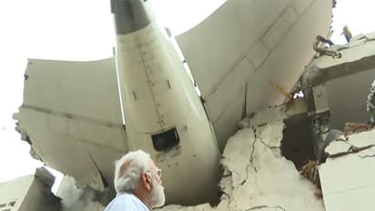 Prime Minister Narendra Modi at the Air India plane crash site on July 13, 2025 (Photo/ANI)
