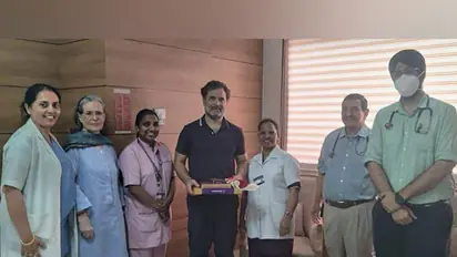 Congress leader Sonia Gandhi with Rahul Gandhi after being discharged from Sir Gangaram Hospital, Delhi. (Photo/Sir Gangaram Hospital)