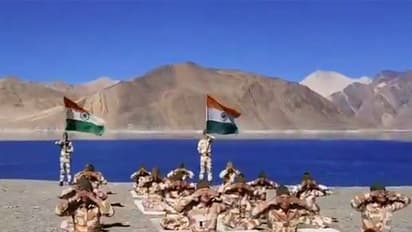 Indo-Tibetan Border Police perform yoga in Leh (Photo/ANI)