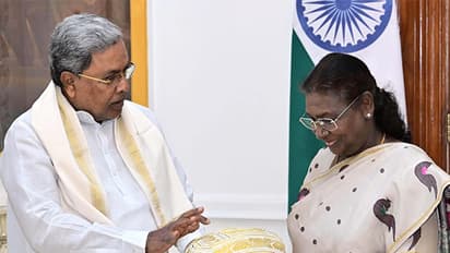Karnataka CM Siddaramaiah meets President Murmu in Delhi on Tuesday (Photo/ANI)