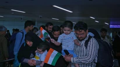 Indian nationals returning from Iran under Operation Sindhu at the IGI Airport in New Delhi (Photo/X@MEAIndia)