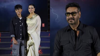 Ajay Devgn and Kajol with their son Yug (Image source: ANI)