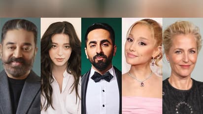 (L-R) Kamal Haasan, Mikey Madison, Ayushmann Khurrana, Ariana Grande and Gilian Anderson (Photo/Instagram)