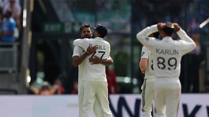 Akash Deep embracing captain Shubman Gill (Photo: @BCCI/X) 