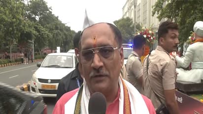  Delhi BJP President Virendra Sachdeva at the  Pandharpur Yatra in Delhi (Photo/ANI)