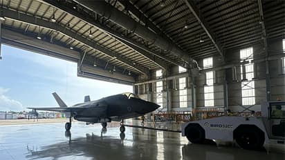 A British F-35B Lightning 2 in a Thiruvananthapuram hanger (Photo/ UK Ministry of Defence)
