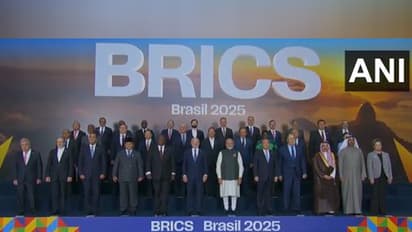 Prime Minister Narendra Modi and other Members, Partners and Outreach invitees gather for the family photo at the 17th BRICS Summit in Rio de Janeiro (Photo/ANI)