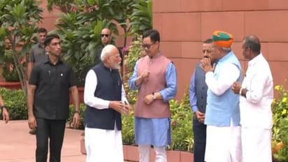 Prime Minister Narendra Modi arrives in Parliament ahead of Monsoon Session(Photo/ANI)