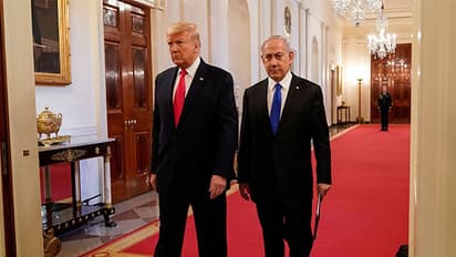 US President Donald Trump (on left) and Israeli Prime Minister Benjamin Netanyahu (on right) (Source: Reuters)