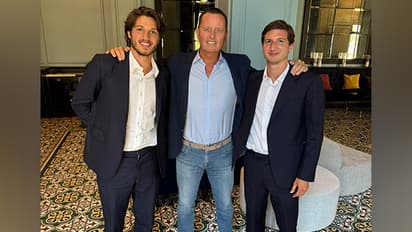 US Special Presidential Envoy Richard Grenell with Imran Khan’s sons Sulaiman Isa Khan (right) and Kasim Khan (left) in California.