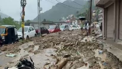 Roads badly affected due to rainfall in Mandi, Himachal Pradesh, (Photo/ANI)