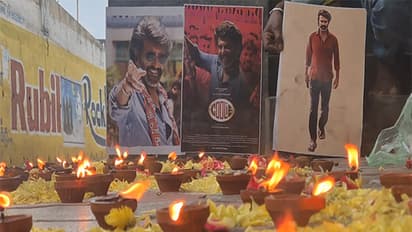 Thalaiva fans gather at Srirangam Vinayagar Temple (Photo/ANI)