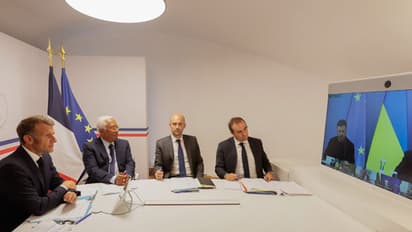 French President Emmanuel Macron in a meeting with European allies (Image: X@EmmanuelMacron)