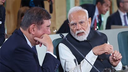 PM Narendra Modi meets Japanese PM Shigeru Ishiba on the sidelines of the G7 Summit in Kananaskis, Canada (Image: X @narendramodi)