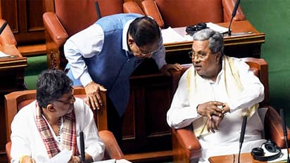 Karnataka Deputy CM DK Shivakumar with Karnataka CM Siddaramiah (Photo/ANI)