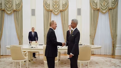 External Affairs Minister S. Jaishankar meets Russian President Vladimir Putin (Image: X/@DrSJaishankar)