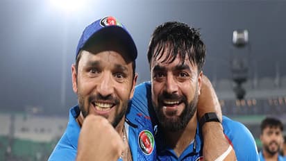 Gulbaddin Naib and Rashid Khan (Photo: ICC)