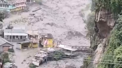 Torrential rains wreck havoc in Himachal Pradesh's Kullu district. (Photo/ANI)