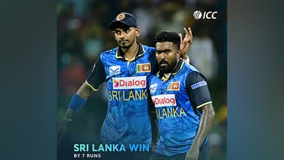 Madushanka's clutch hat-trick saved Sri Lanka. (Photo: ICC X)