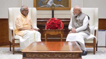 Maharashtra Governor and NDA Vice Presidential candidate CP Radhakrishnan meets Prime Minister Narendra Modi in New Delhi (File Photo X/@narendramodi)