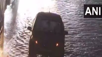 Waterlogged streets in Gurugram(Photo/ANI)