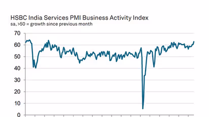 India’s Services PMI surges to 62.9 in August  (Photo/HSBC) 