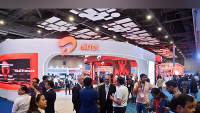 Visitors at the Airtel pavilion during Indian Mobile Congress (Photo/ANI)