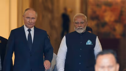 File photo of Russia's President Vladimir Putin with  Prime Minister Narendra Modi (Image/Reuters)