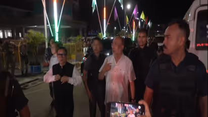 Former Manipur CM N Biren Singh at RIMS, Imphal. (Photo/ANI) 