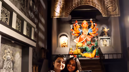 Girls click a selfie during the inauguration of the Durga Puja festival (File Photo/ ANI)