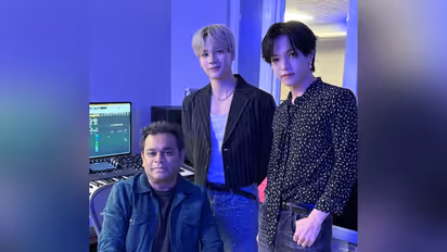 AR Rahman, JO1 members Mame and Shosei (Photo/Instagram@arrahman)