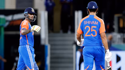 Shivam Dube and Suryakumar Yadav. (Photo/ANI) 