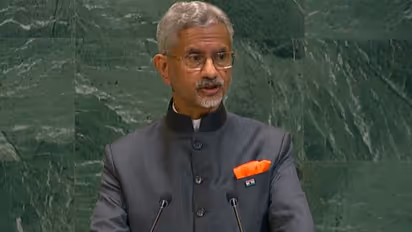 External Affairs Minister S Jaishankar speaking at UNGA in New York (Photo/UNTV)