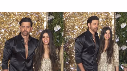 Hrithik Roshan with girlfriend Saba Azad (Photo/ANI)