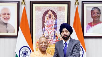 Chief Minister of UP, Yogi Adityanath and World Bank Group President Ajay Banga (File Photo/ANI)