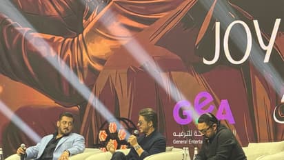 Salman Khan, Aamir Khan, Shah Rukh Khan at  Joy Forum 2025 (Image source: Instagram/@poojadadlani02)