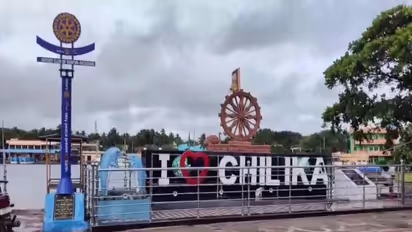 Chilika Lake in Odisha's Khordha district turns rough due to the impact of Cyclone Montha (Photo/ANI)