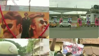 காலா படத்தை திரையிட விடமாட்டோம்…. பெங்களூரு தியேட்டர்கள் முன்பு போராட்டம்…