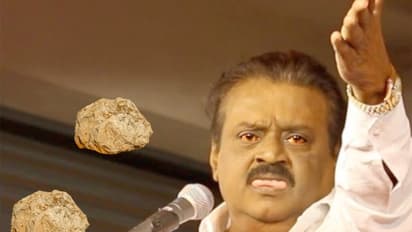 கேப்டன் மேடையை நோக்கி பறந்த கற்கள்: சிவகாசியில் ஜிவ்வ்வ்வுன்னு சிவந்த விஜயகாந்த்!