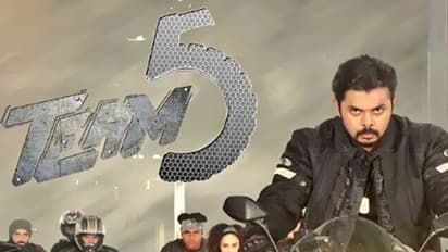 Sreesanth does his bike stunts for Team 5