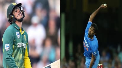 முதல் 3 பந்தில் “டி காக்”கின் கையை உடைத்த பும்ரா!! தெறித்த தென்னாப்பிரிக்கா