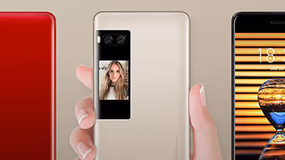 This phone has a display on the back so you can take a perfect selfie