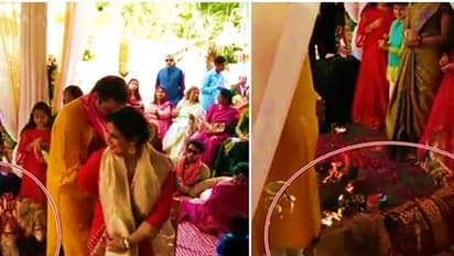 വിവാഹച്ചടങ്ങില് ഷെര്വാണിയണിഞ്ഞ് വധുവിന്റെ നായ; വീഡിയോ വൈറല്