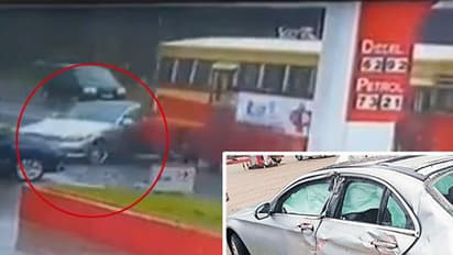 ബെൻസിനെ കെഎസ്ആർടിസി ഇടിച്ചുതെറിപ്പിച്ചു; ഞെട്ടിക്കുന്ന വിഡിയോ