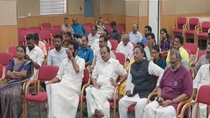 BJP ;eaders watch Union Budget at party state office (Photo/ANI)