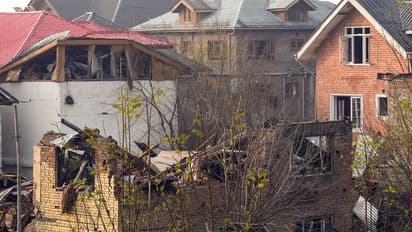 A view of a damaged Nowgam police station after a blast occurred in Srinagar. (Photo/ANI)