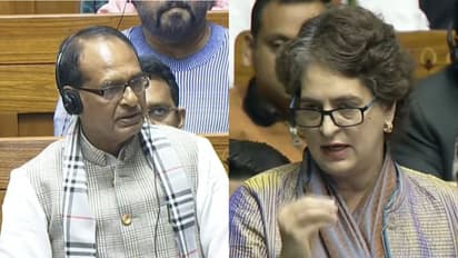 Union Minister Shivraj Singh Chouhan and Congress MP Priyanka Gandhi Vadra (Photo/Sansad TV)