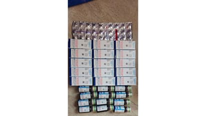 Medicines seized during a DCA raid on an alleged unqualified practitioner clinic in Telangana (Photo: DCA)
