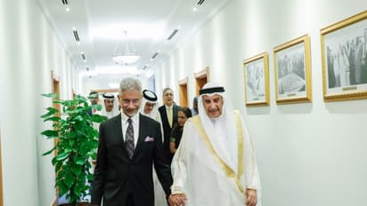 EAM Jaishankar with Bahrain Dy PM Khalid bin Abdulla Al Khalifa (Photo/X@DrSJaishankar)
