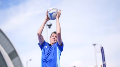 Scotland’s Netball player Duncan Scott during One Month to Go Celebration event in Glasgow (Image: Glasgow 2026)